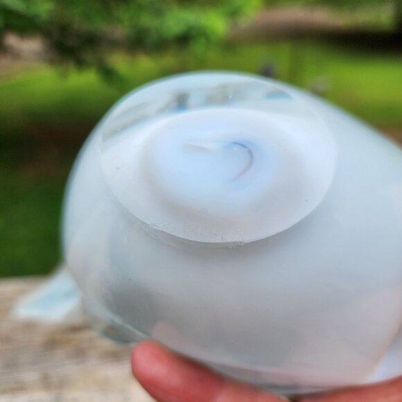 Vintage Murano Style Sommerso Art Glass Bird Sculpture With Gold Flecks And Opal - Picture 4 of 10